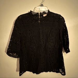 *SOLD* ANN TAYLOR LOFT Black Lace Shirt